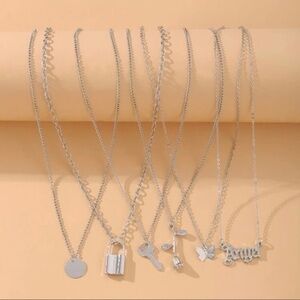 NEW!! 💛🤍 6pc Charm Necklaces